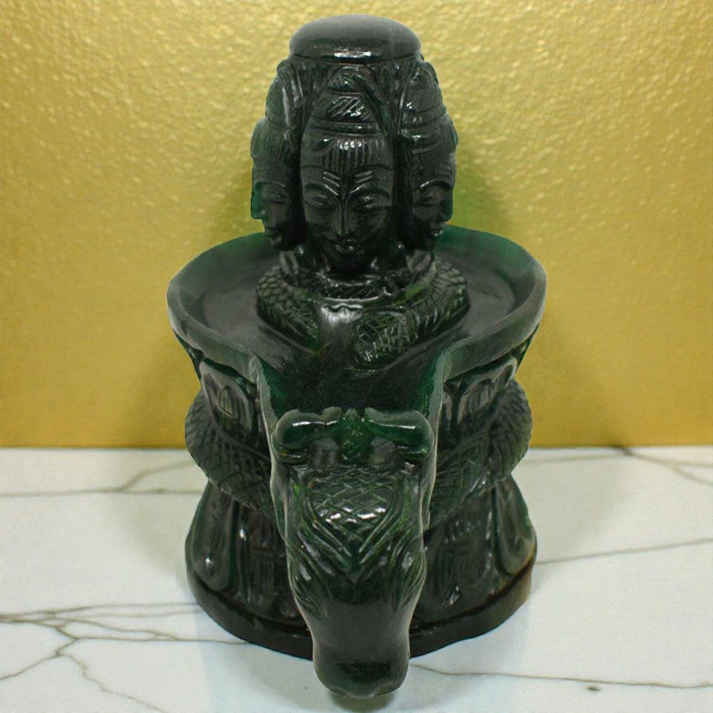 1.74kgs Shiv Linga in Green Jade Gemstone