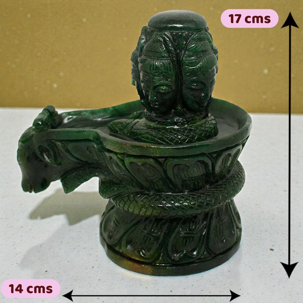 1.74kgs Shiv Linga in Green Jade Gemstone