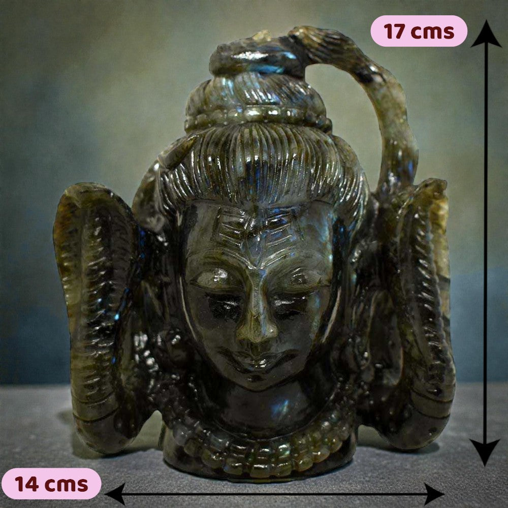 1.84kgs Lord Shiva Idol in Labradorite Gemstone