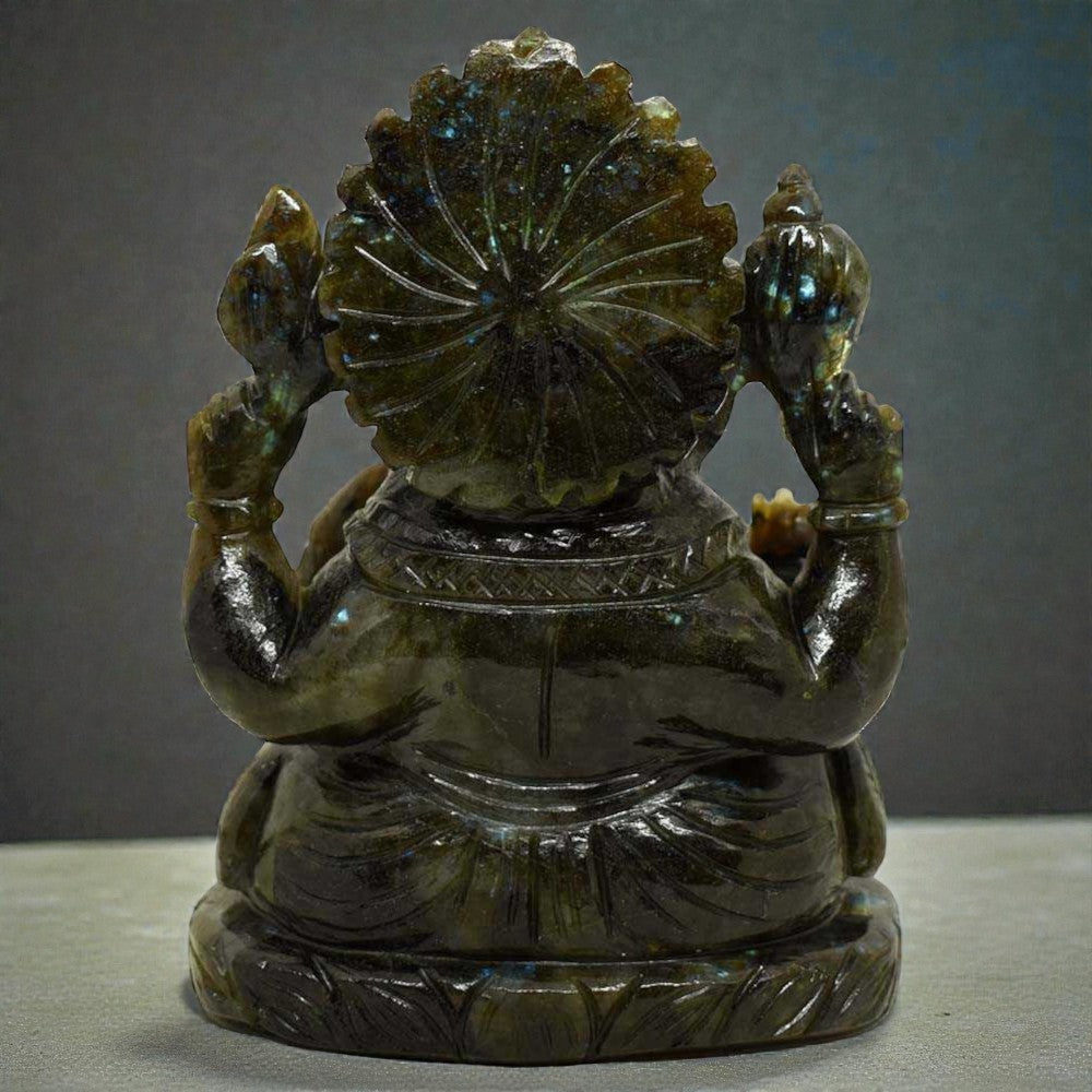 2.14kgs Ganesha Idol in Labradorite Gemstone