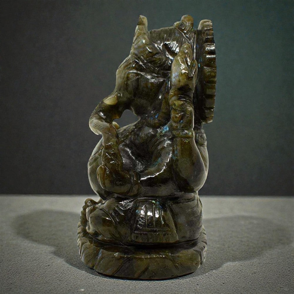 2.14kgs Ganesha Idol in Labradorite Gemstone