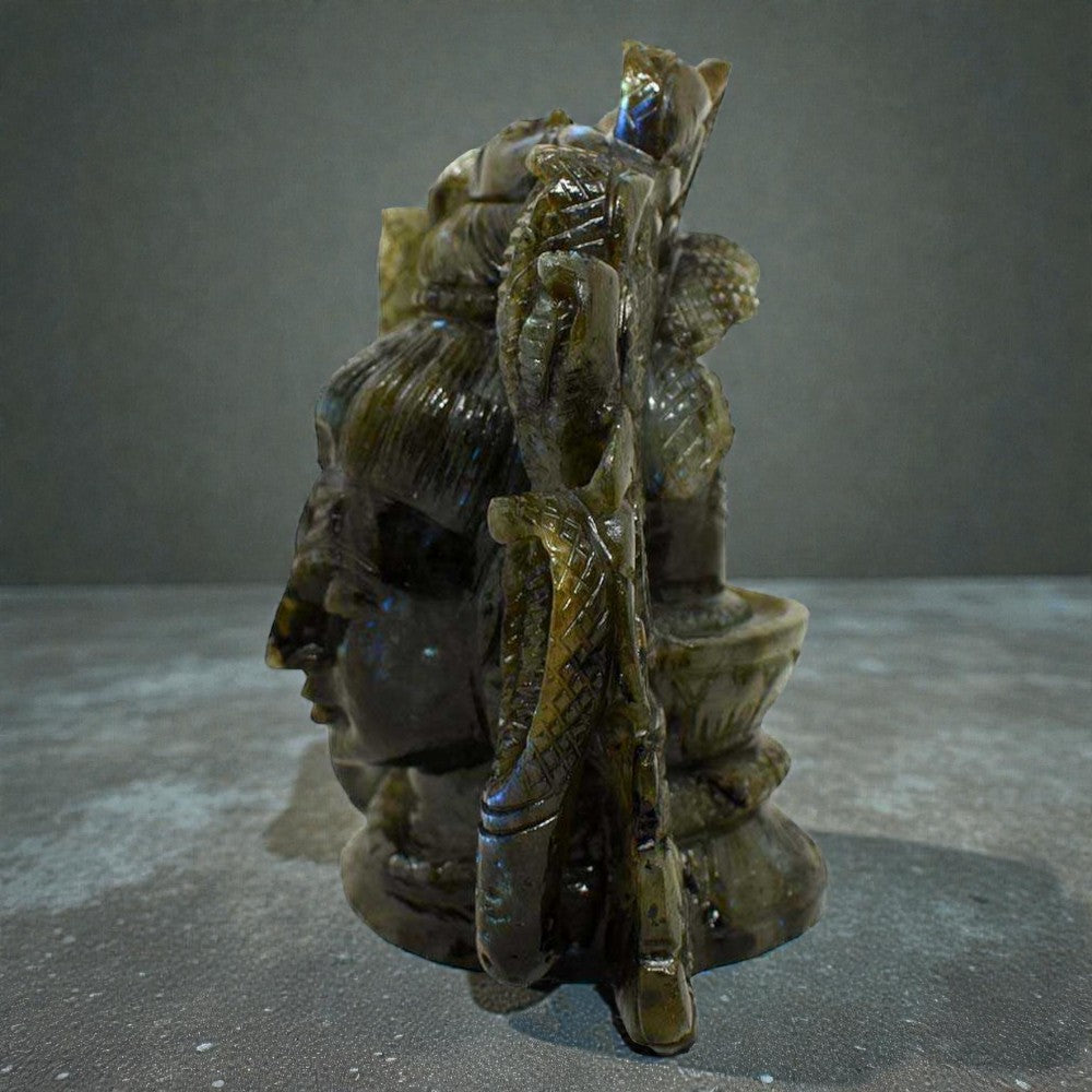 2.90kgs Lord Shiva Idol in Labradorite Gemstone
