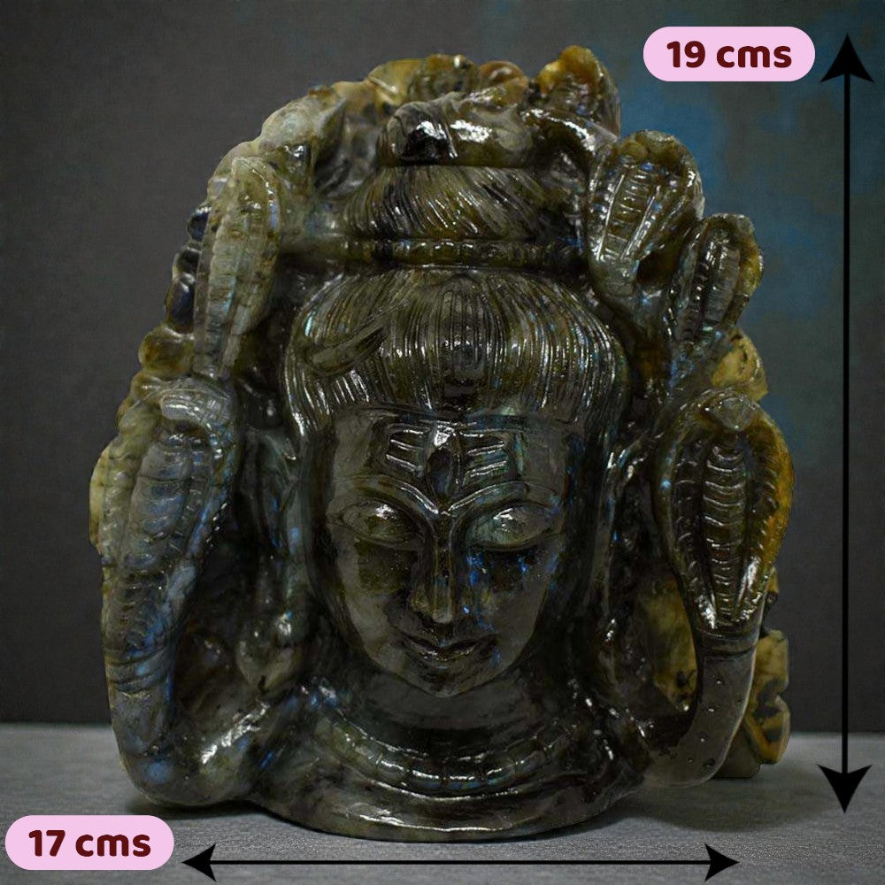 2.90kgs Lord Shiva Idol in Labradorite Gemstone