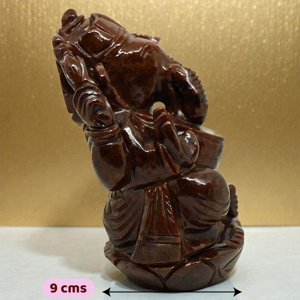 2.96kgs Ganesha Idol in Garnet (Gomedh) Gemstone