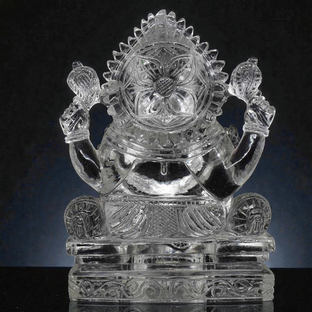 3.78kgs Ganesha Idol in Crystal (Sphatik) Gemstone
