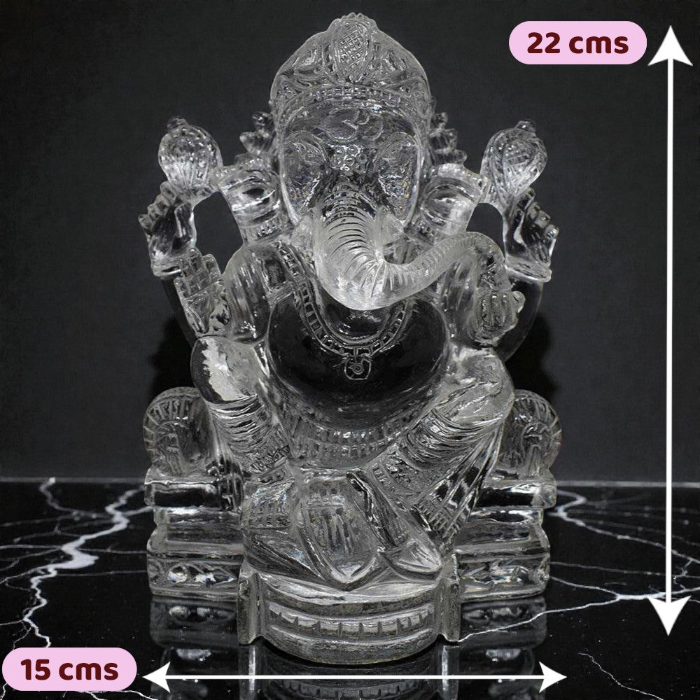 3.78kgs Ganesha Idol in Crystal (Sphatik) Gemstone