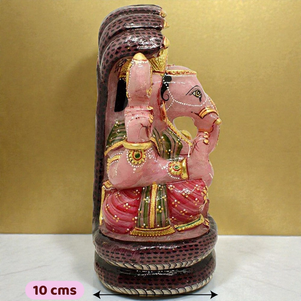 3.85kgs Ganesha Idol in Rose Quartz Gemstone