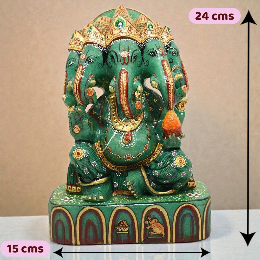 4.08kgs Ganesha Idol in Green Jade Gemstone