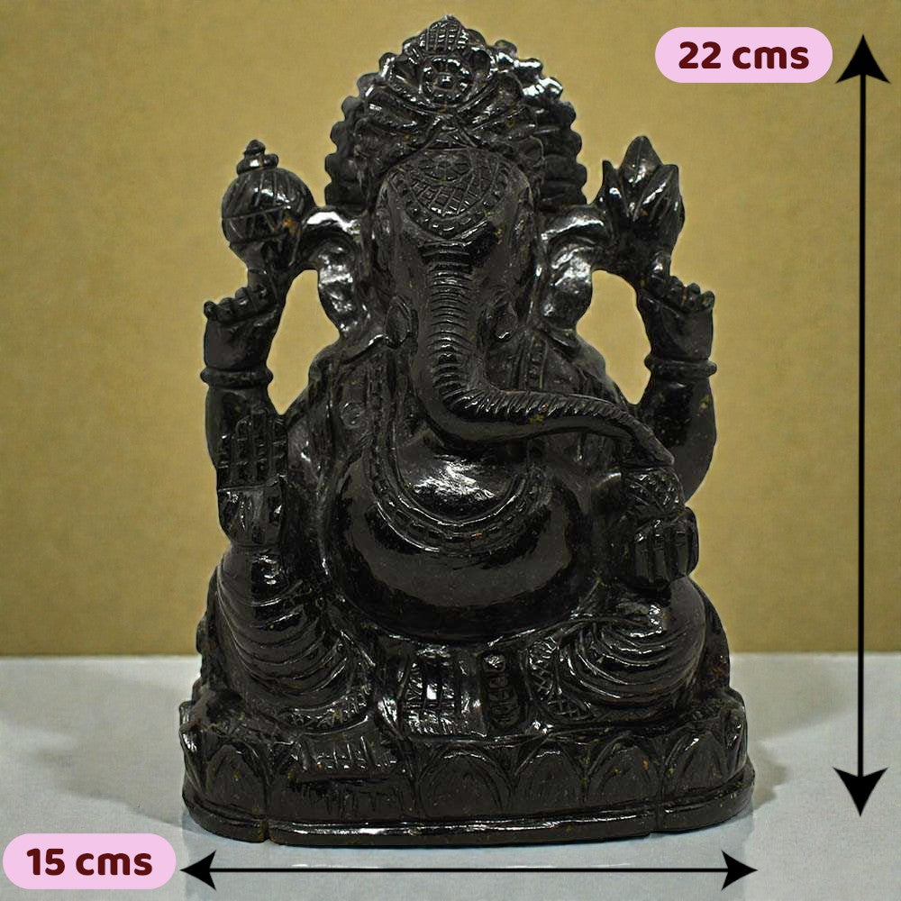 4.97kgs Ganesha Idol in Black Tourmaline Gemstone