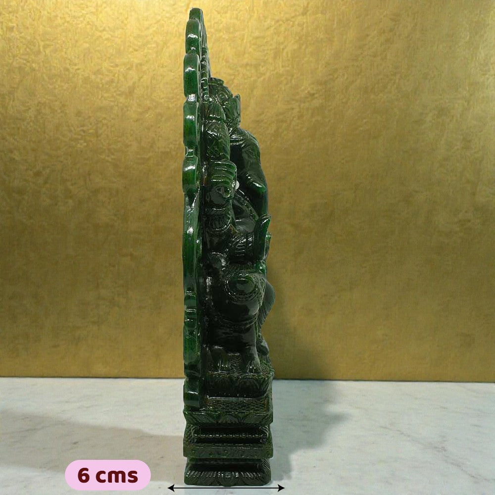 5.63kgs Ganesha Idol in Green Jade Gemstone