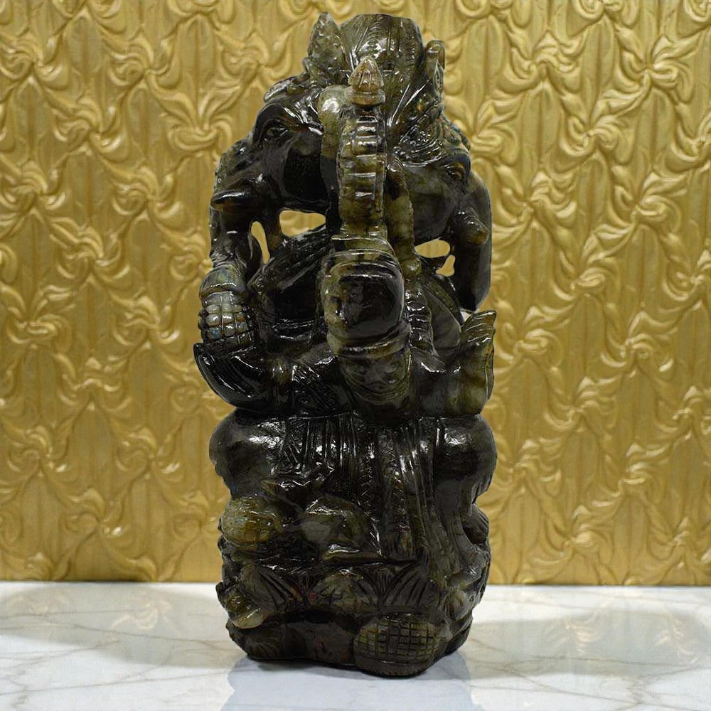 6.46kgs Ganesha Idol in Labradorite Gemstone