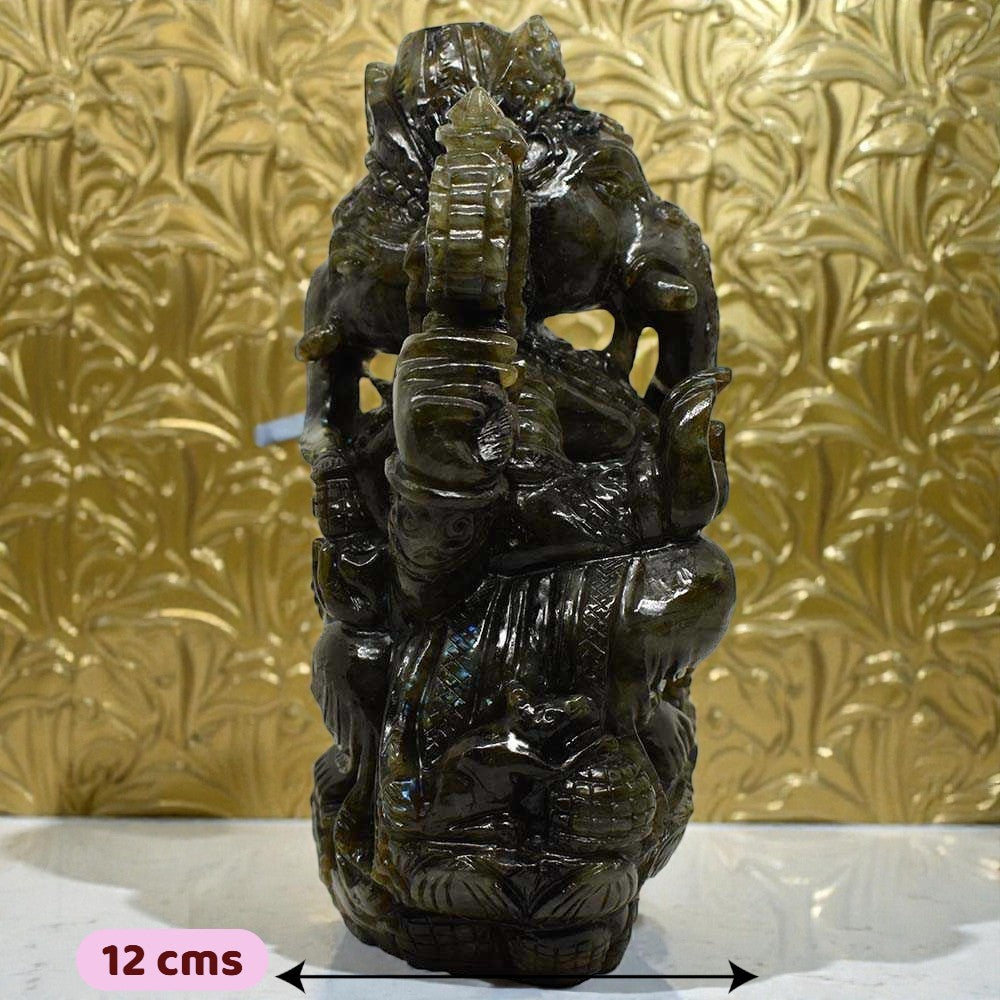 6.46kgs Ganesha Idol in Labradorite Gemstone