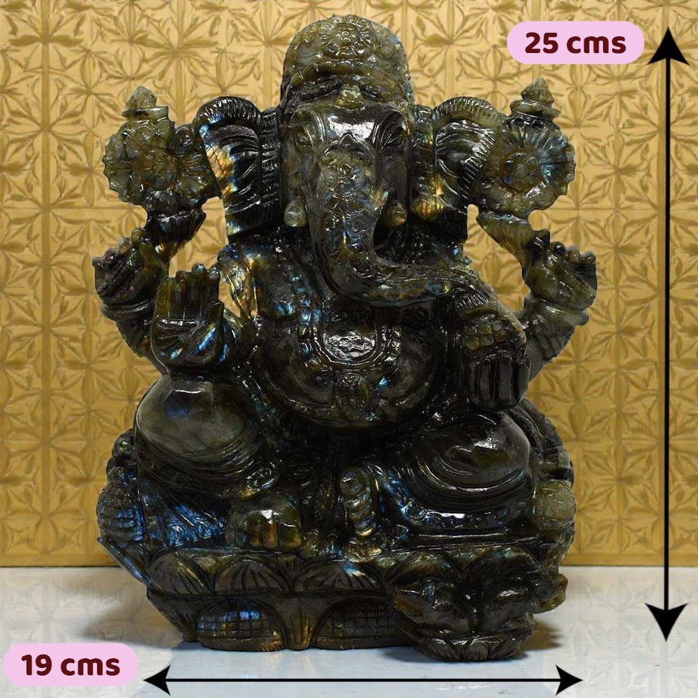 6.46kgs Ganesha Idol in Labradorite Gemstone