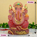 896gms Ganesha Idol in Rose Quartz Gemstone