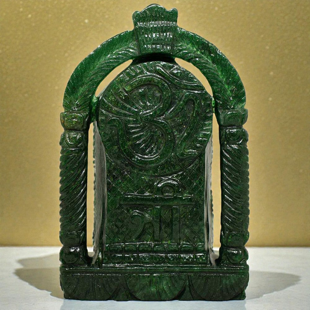 926gms Lord Balaji Idol in Green Jade Gemstone