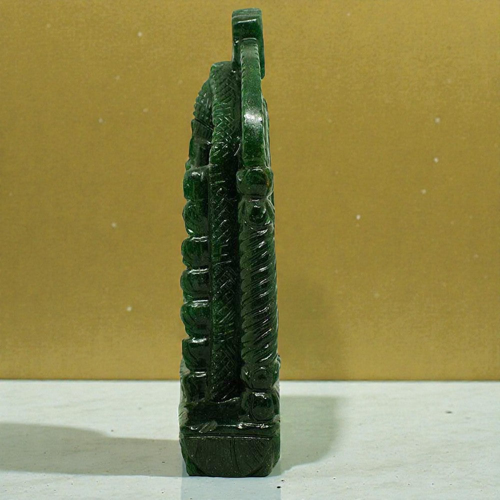 926gms Lord Balaji Idol in Green Jade Gemstone