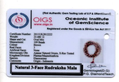 3-Mukhi-Rudraksha-Mala-Indonesian-Certificate